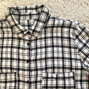 Black/ White Tartan Flannel